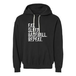 Eat Sleep Baseball Repeat Garment-Dyed Fleece Hoodie