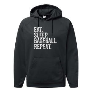 Eat Sleep Baseball Repeat Performance Fleece Hoodie