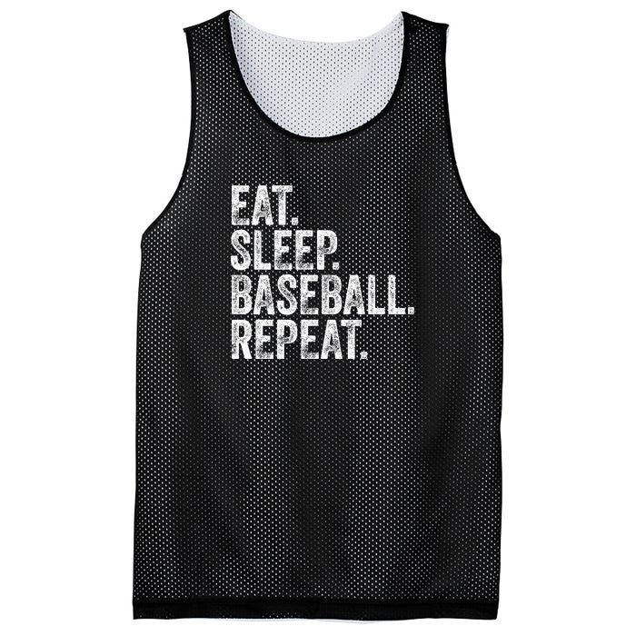 Eat Sleep Baseball Repeat Mesh Reversible Basketball Jersey Tank