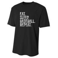 Eat Sleep Baseball Repeat Performance Sprint T-Shirt