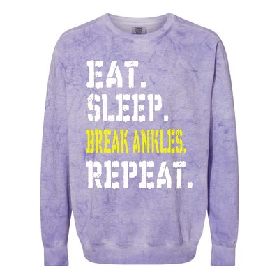 Eat Sleep Break Ankles Repeat Funny Basketball Gift Colorblast Crewneck Sweatshirt