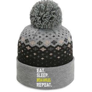 Eat Sleep Break Ankles Repeat Funny Basketball Gift The Baniff Cuffed Pom Beanie