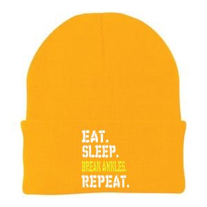 Eat Sleep Break Ankles Repeat Funny Basketball Gift Knit Cap Winter Beanie