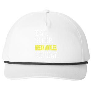 Eat Sleep Break Ankles Repeat Funny Basketball Gift Snapback Five-Panel Rope Hat