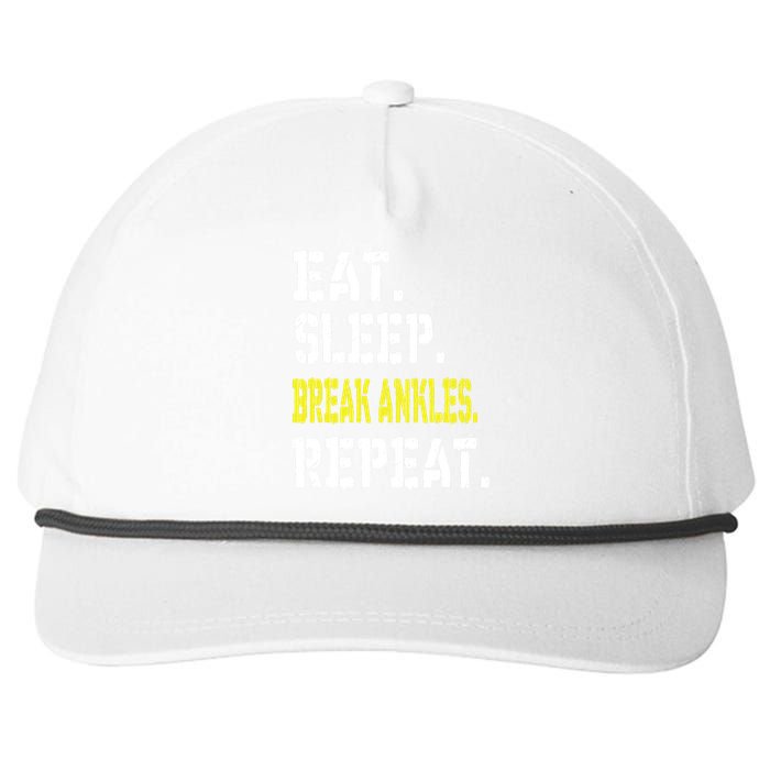 Eat Sleep Break Ankles Repeat Funny Basketball Gift Snapback Five-Panel Rope Hat