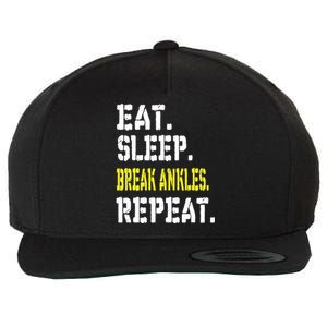 Eat Sleep Break Ankles Repeat Funny Basketball Gift Wool Snapback Cap