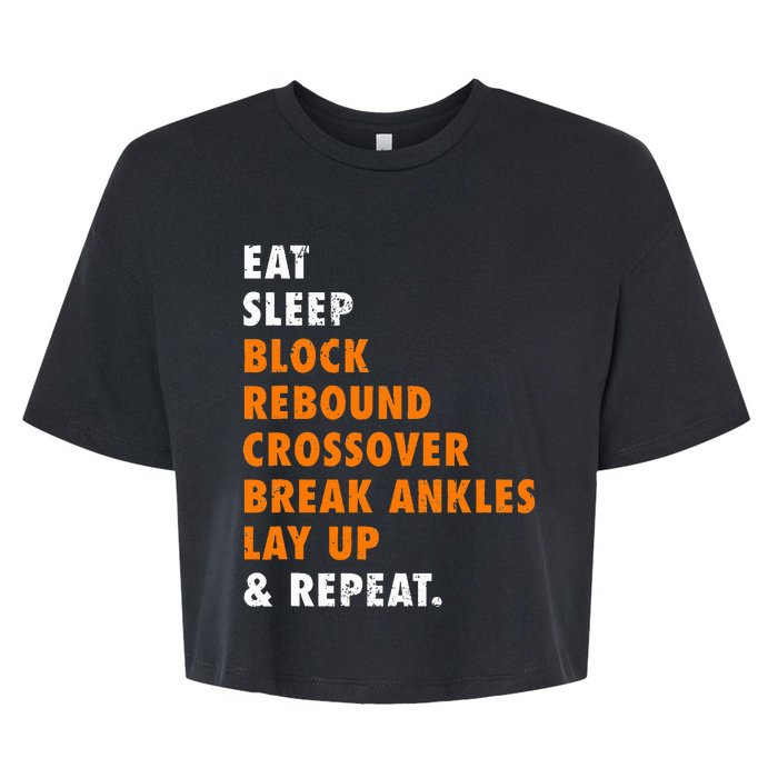 Eat Sleep Basketball Repeat Bella+Canvas Jersey Crop Tee