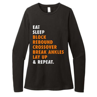 Eat Sleep Basketball Repeat Womens CVC Long Sleeve Shirt