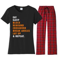 Eat Sleep Basketball Repeat Women's Flannel Pajama Set