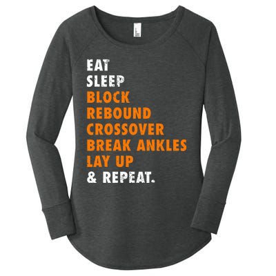 Eat Sleep Basketball Repeat Women's Perfect Tri Tunic Long Sleeve Shirt