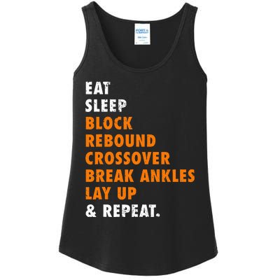 Eat Sleep Basketball Repeat Ladies Essential Tank