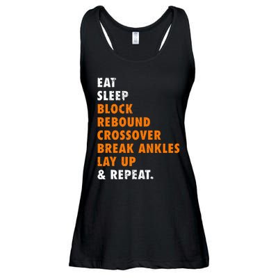 Eat Sleep Basketball Repeat Ladies Essential Flowy Tank