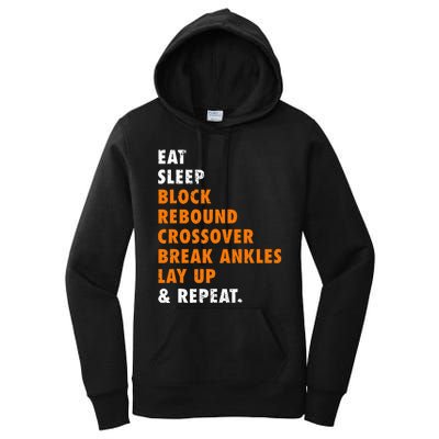 Eat Sleep Basketball Repeat Women's Pullover Hoodie