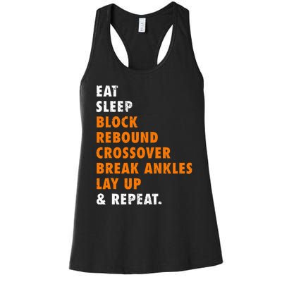 Eat Sleep Basketball Repeat Women's Racerback Tank