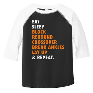 Eat Sleep Basketball Repeat Toddler Fine Jersey T-Shirt