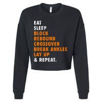 Eat Sleep Basketball Repeat Cropped Pullover Crew