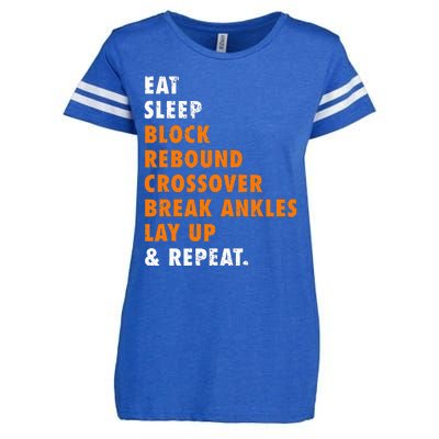 Eat Sleep Basketball Repeat Enza Ladies Jersey Football T-Shirt