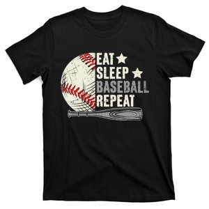 Eat Sleep Baseball Repeat Funny Baseball Player T-Shirt