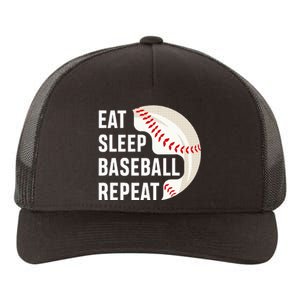 Eat Sleep Baseball Repeat Baseball Player Baseball Yupoong Adult 5-Panel Trucker Hat