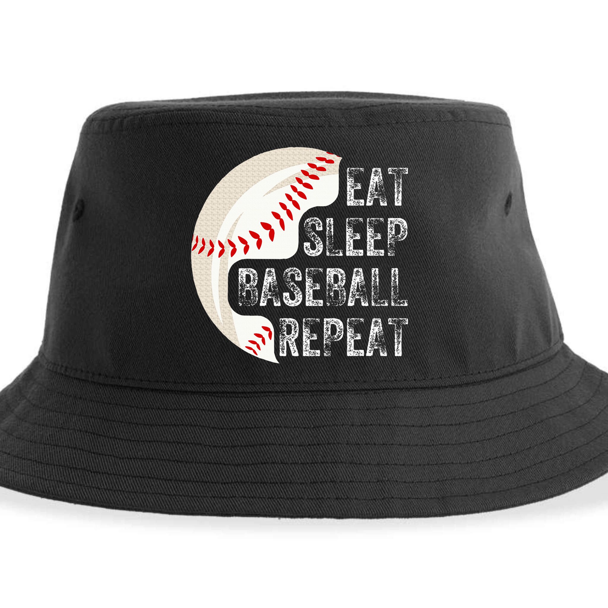 Eat Sleep Baseball Repeat Baseball Sustainable Bucket Hat