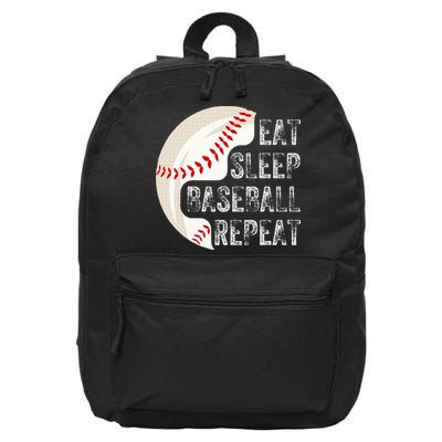 Eat Sleep Baseball Repeat Baseball 16 in Basic Backpack