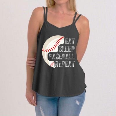 Eat Sleep Baseball Repeat Baseball Women's Strappy Tank