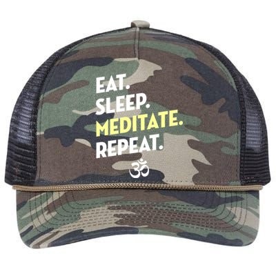 Eat Sleep Be Repeagift Meditation Yoga Gift Retro Rope Trucker Hat Cap