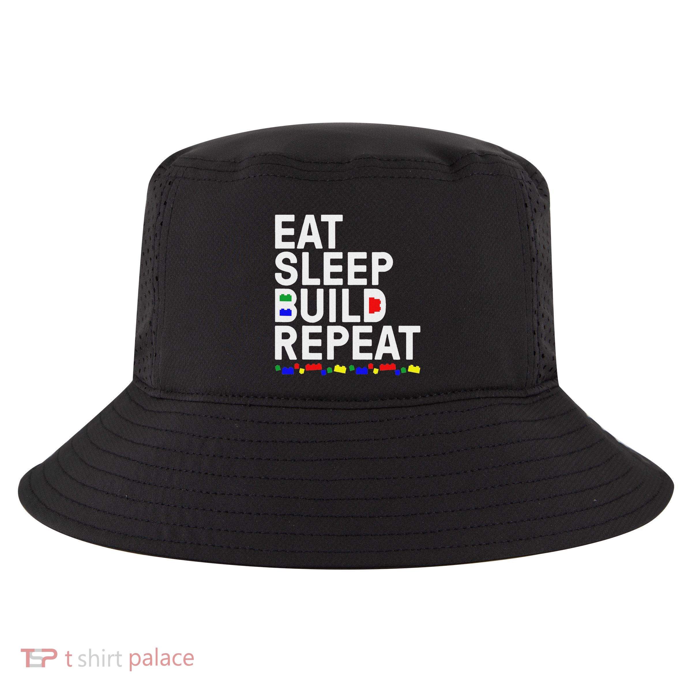 Eat Sleep Build Gift Cool Blocks Building Cool Comfort Performance Bucket Hat