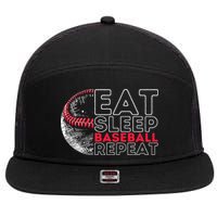 Eat Sleep Baseball Repeat Players 7 Panel Mesh Trucker Snapback Hat