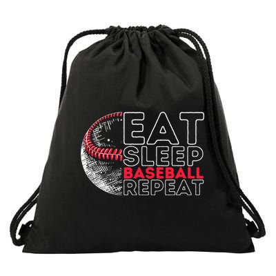Eat Sleep Baseball Repeat Players Drawstring Bag