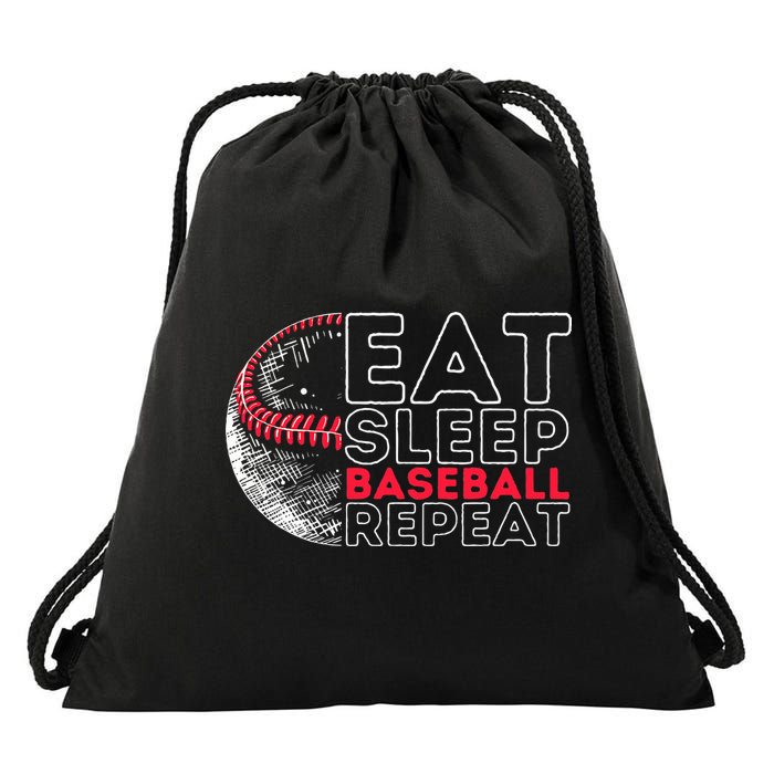 Eat Sleep Baseball Repeat Players Drawstring Bag