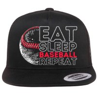 Eat Sleep Baseball Repeat Players Flat Bill Trucker Hat