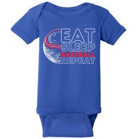 Eat Sleep Baseball Repeat Players Baby Bodysuit