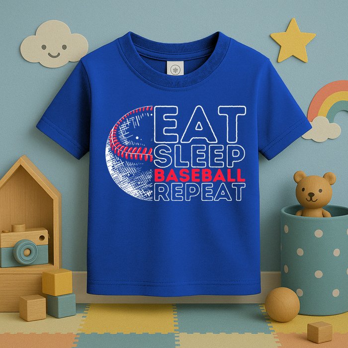 Eat Sleep Baseball Repeat Players Toddler T-Shirt