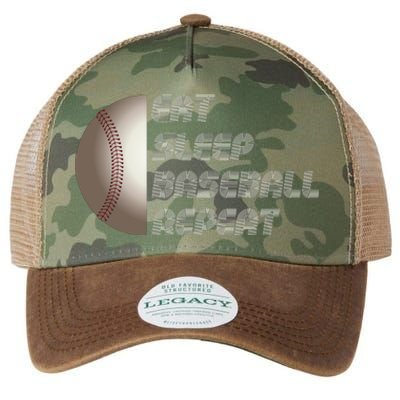 Eat Sleep Baseball Repeat Baseball Player Funny Baseball Legacy Tie Dye Trucker Hat