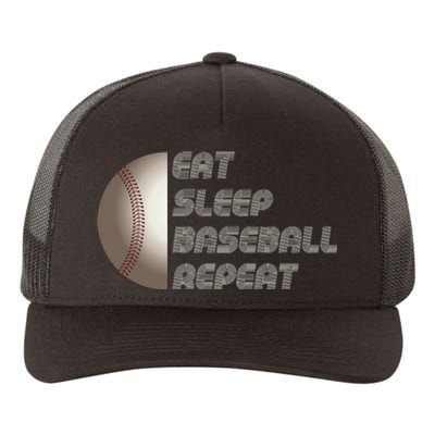 Eat Sleep Baseball Repeat Baseball Player Funny Baseball Yupoong Adult 5-Panel Trucker Hat