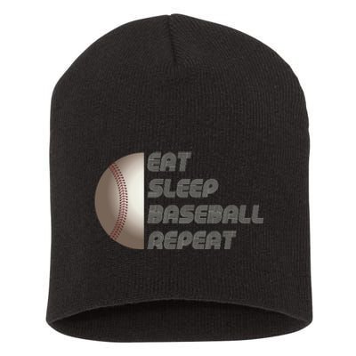 Eat Sleep Baseball Repeat Baseball Player Funny Baseball Short Acrylic Beanie