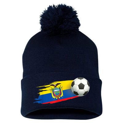 Ecuador Soccer Ball Ecuador Flag Jersey - Ecuador Football Pom Pom 12in Knit Beanie