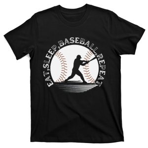 Eat Sleep Baseball Repeat Funny Baseball Player T-Shirt