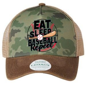 Eat Sleep Baseball Repeat Funny Baseball Player Funny Gift Legacy Tie Dye Trucker Hat