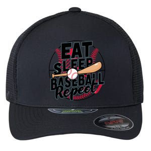 Eat Sleep Baseball Repeat Funny Baseball Player Funny Gift Flexfit Unipanel Trucker Cap