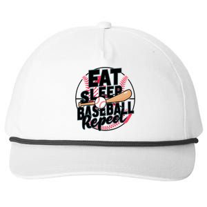 Eat Sleep Baseball Repeat Funny Baseball Player Funny Gift Snapback Five-Panel Rope Hat