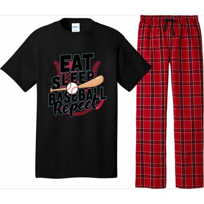 Eat Sleep Baseball Repeat Funny Baseball Player Funny Gift Pajama Set