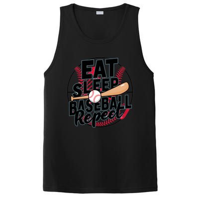 Eat Sleep Baseball Repeat Funny Baseball Player Funny Gift PosiCharge Competitor Tank