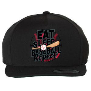 Eat Sleep Baseball Repeat Funny Baseball Player Funny Gift Wool Snapback Cap