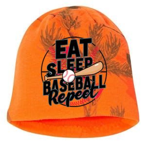 Eat Sleep Baseball Repeat Funny Baseball Player Funny Gift Kati - Camo Knit Beanie