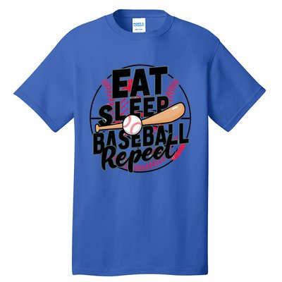 Eat Sleep Baseball Repeat Funny Baseball Player Funny Gift Tall T-Shirt