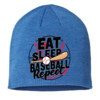 Eat Sleep Baseball Repeat Funny Baseball Player Funny Gift Sustainable Beanie