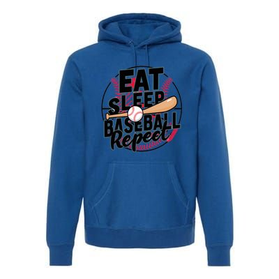 Eat Sleep Baseball Repeat Funny Baseball Player Funny Gift Premium Hoodie