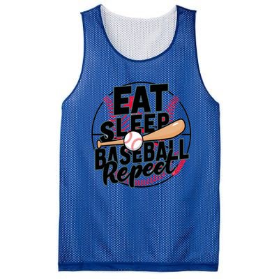 Eat Sleep Baseball Repeat Funny Baseball Player Funny Gift Mesh Reversible Basketball Jersey Tank